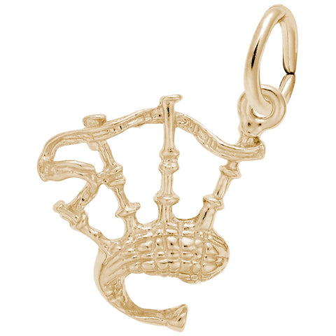Bagpipes Charm In Yellow Gold