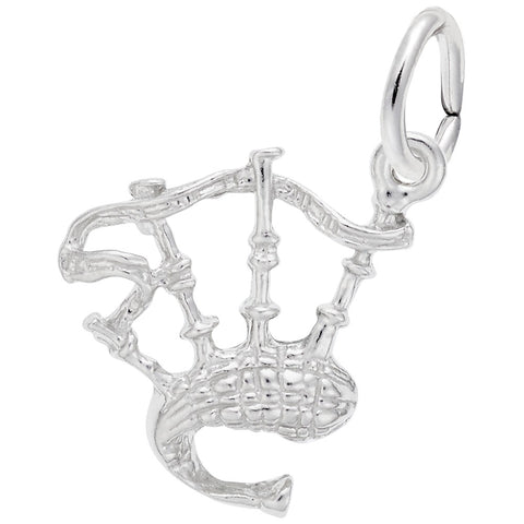 Bagpipes Charm In 14K White Gold