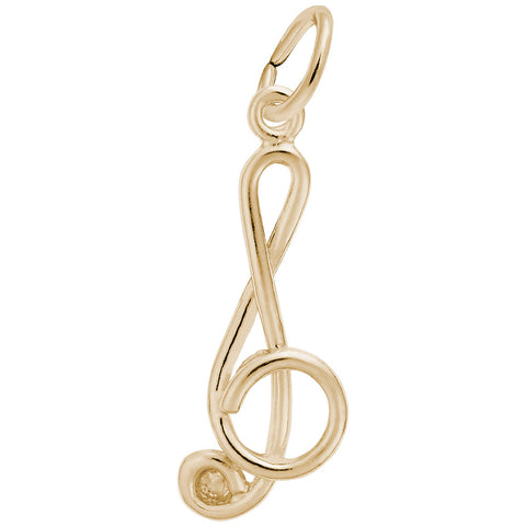 Treble Clef Charm in Yellow Gold Plated