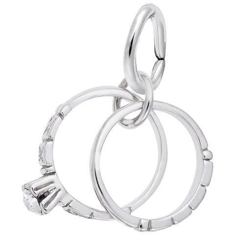 Wedding Rings Charm In Sterling Silver