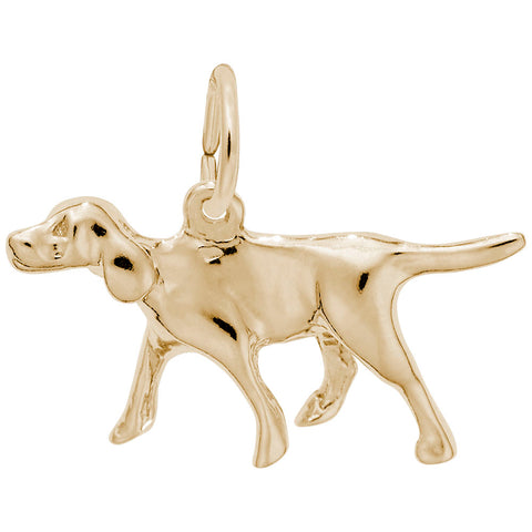 Retriever Dog Charm in Yellow Gold Plated