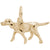 Retriever Dog Charm In Yellow Gold