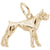 Boxer Dog Charm in Yellow Gold Plated
