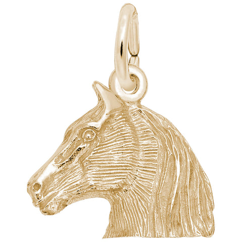 Horse Head Charm In Yellow Gold