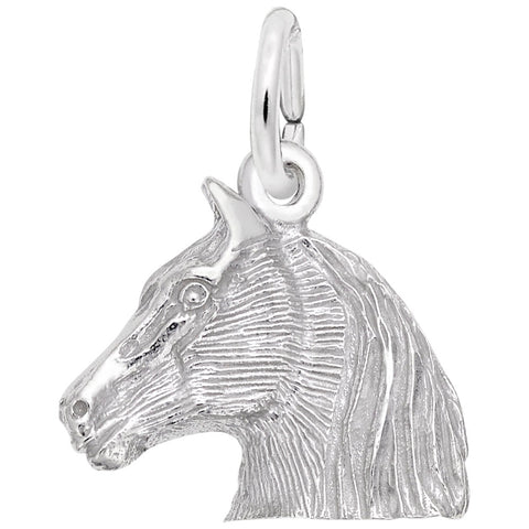 Horse Head Charm In 14K White Gold