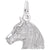 Horse Head Charm In 14K White Gold
