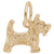 Scottie Dog Charm in Yellow Gold Plated