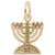 Menorah Charm in Yellow Gold Plated