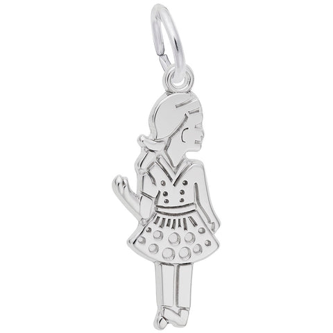 Girl Charm In Sterling Silver