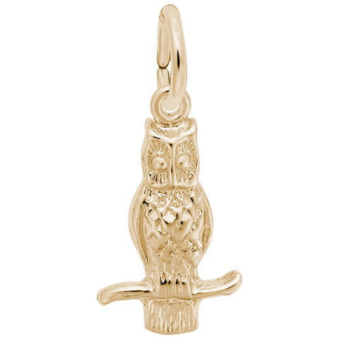 Owl Charm In Yellow Gold