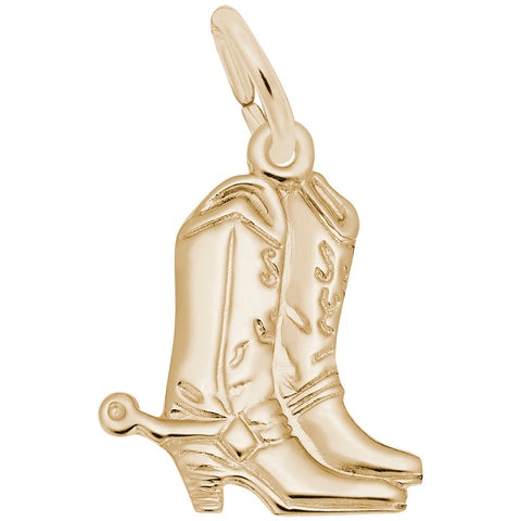 Cowboy Boots Charm in Yellow Gold Plated