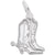 Cowboy Boots Charm In 14K White Gold