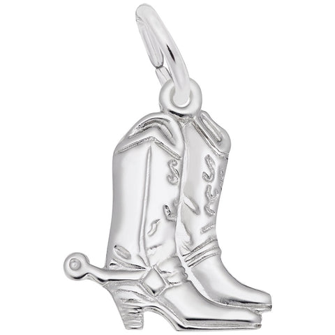 Cowboy Boots Charm In Sterling Silver