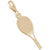 Tennis Racquet Charm in Yellow Gold Plated