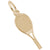 Tennis Racquet Charm In Yellow Gold