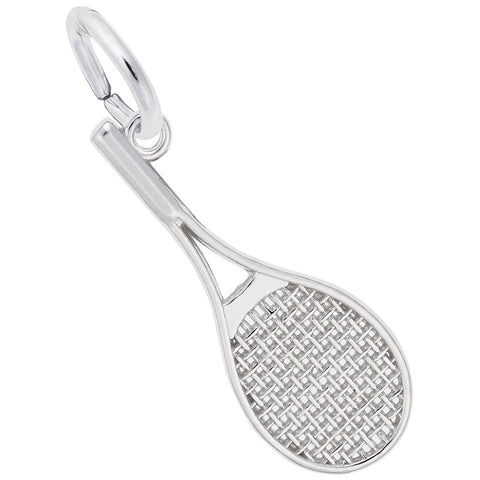 Tennis Racquet Charm In Sterling Silver