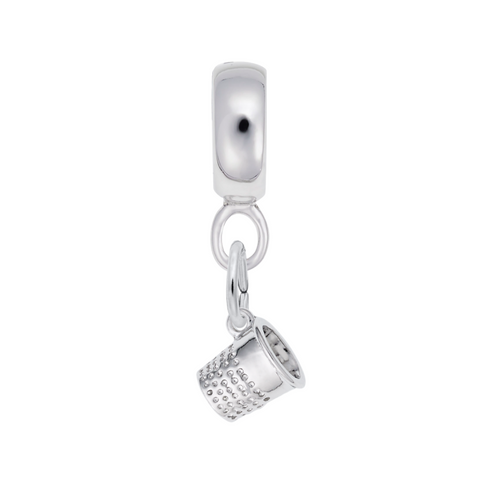 Thimble Charm Dangle Bead In Sterling Silver