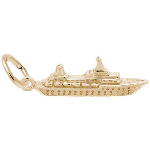 Ship Charm In Yellow Gold