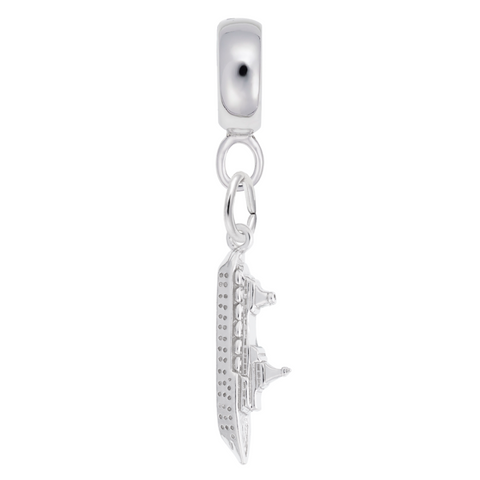 Ship Charm Dangle Bead In Sterling Silver