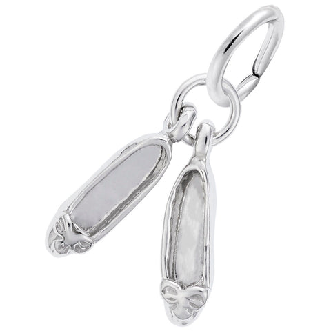Ballet Shoes Charm In Sterling Silver
