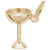 Champagne Glass Charm in Yellow Gold Plated