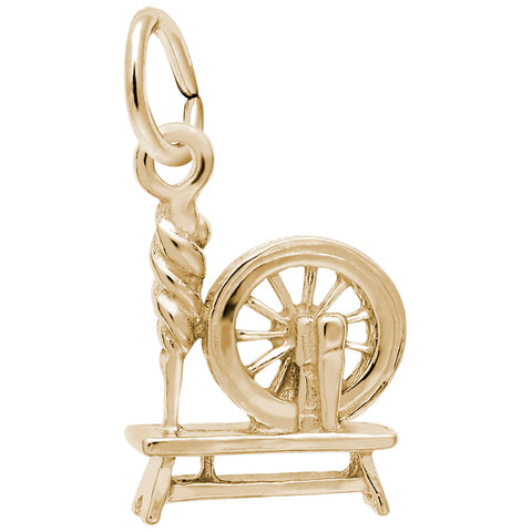 Spinning Wheel Charm In Yellow Gold