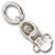 Baby Shoe March Birthstone charm in Sterling Silver hide-image