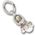 Baby Shoe April Birthstone charm in Sterling Silver hide-image