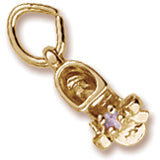 Baby Shoe June Birthstone Charm In Yellow Gold