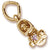 Baby Shoe June Birthstone Charm in Yellow Gold Plated