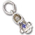 Baby Shoe Sept. Birthstone charm in Sterling Silver hide-image