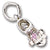 Baby Shoe Oct. Birthstone charm in Sterling Silver hide-image