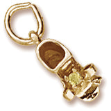 Baby Shoe November Birthstone Charm in Yellow Gold Plated