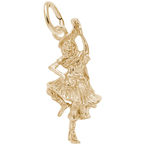 Highland Dancer Charm in Yellow Gold Plated