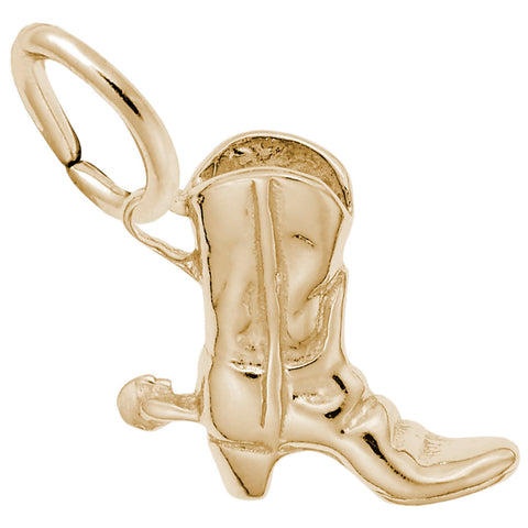 Cowboy Boot Charm in Yellow Gold Plated