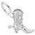 Cowboy Boot Charm In 14K White Gold