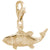 Fish Charm in Yellow Gold Plated