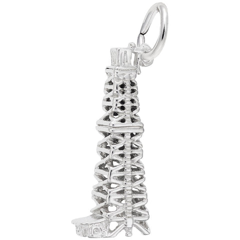 Oil Well Charm In Sterling Silver