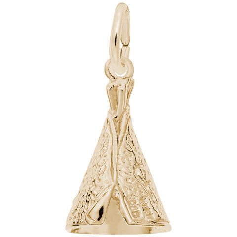 Tee Pee Charm in Yellow Gold Plated