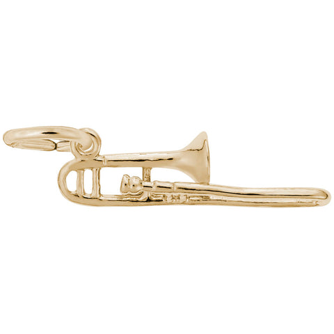 Trombone Charm in Yellow Gold Plated