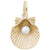 Shell With Pearl Charm in Yellow Gold Plated