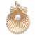 Shell With Pearl Charm in 10k Yellow Gold hide-image