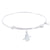 Sterling Silver Tranquil Bangle Bracelet With Happiness Symbol Charm