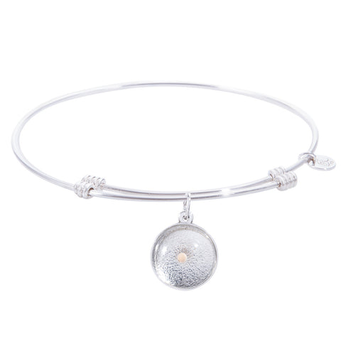Sterling Silver Tranquil Bangle Bracelet With Mustard Seed Charm