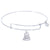 Sterling Silver Pure Bangle Bracelet With Live,Love,Laugh Charm