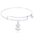 Sterling Silver Pure Bangle Bracelet With Daisy Charm