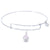 Sterling Silver Pure Bangle Bracelet With Cupcake - Pink Icing Charm
