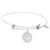 Sterling Silver Balanced Bangle Bracelet With Pawprint Charm