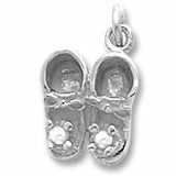 Baby Shoes charm in 14K White Gold
