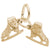 Ice Skates Charm in Yellow Gold Plated